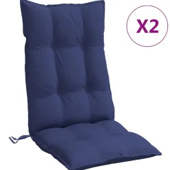 vidaXL Cojines para silla respaldo alto 2 uds tela Oxford Azul marino Sale