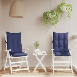 vidaXL Cojines para silla respaldo alto 2 uds tela Oxford Azul marino Sale
