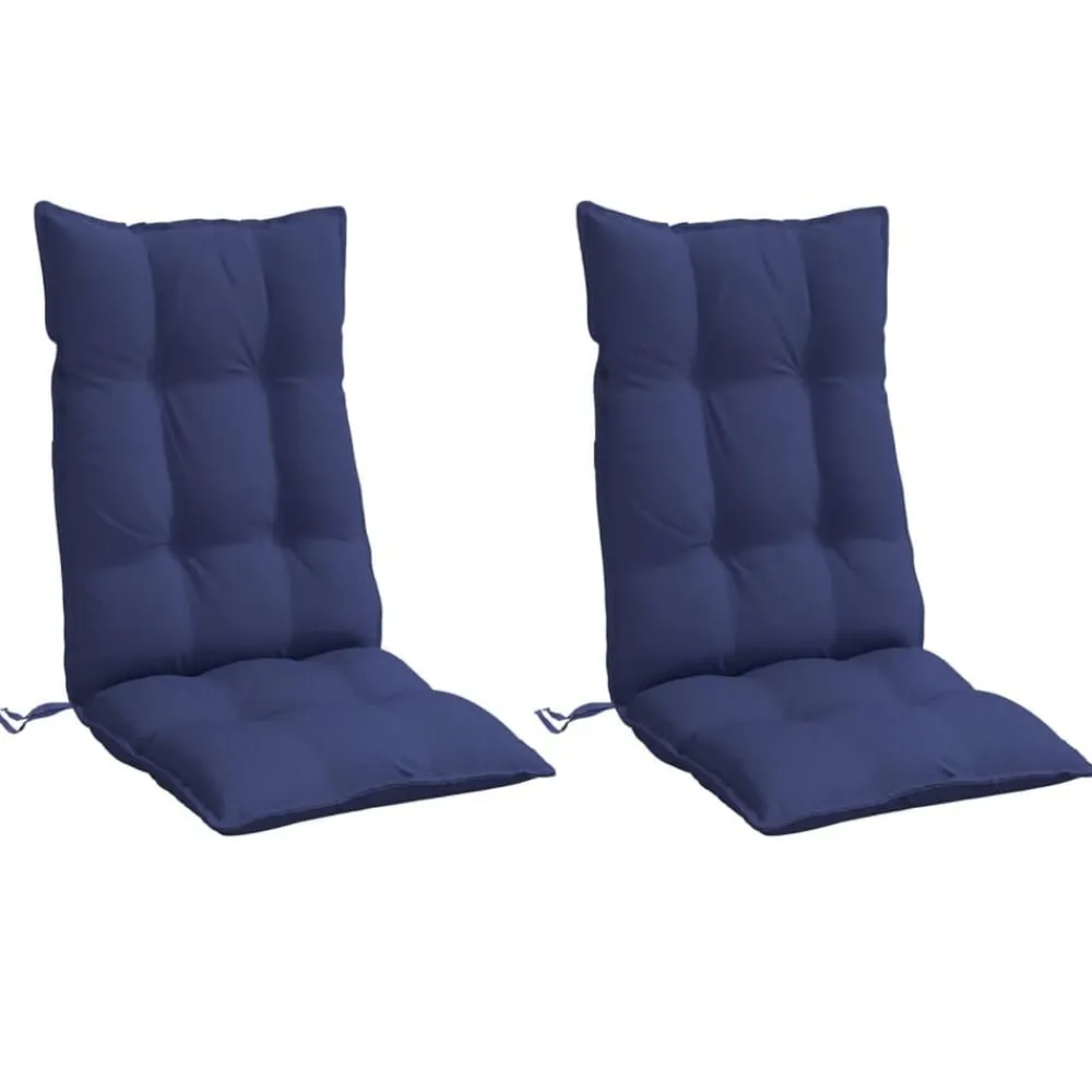 vidaXL Cojines para silla respaldo alto 2 uds tela Oxford Azul marino Sale