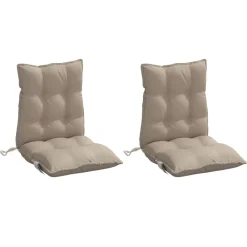 vidaXL Cojines para silla respaldo bajo 2 uds tela Oxford gris taupe Taupé New