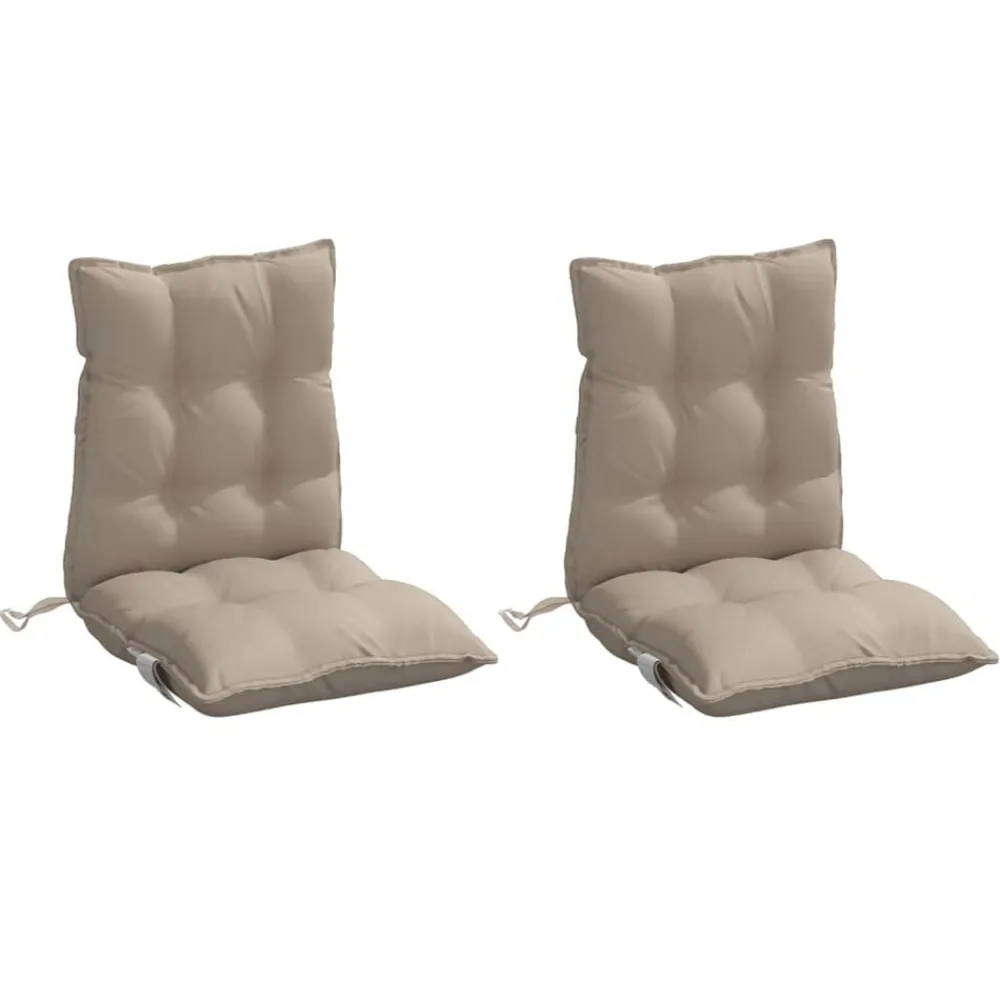 vidaXL Cojines para silla respaldo bajo 2 uds tela Oxford gris taupe Taupé New