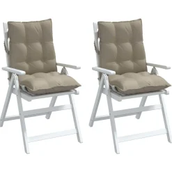 vidaXL Cojines para silla respaldo bajo 2 uds tela Oxford gris taupe Taupé New