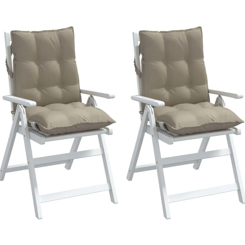 vidaXL Cojines para silla respaldo bajo 2 uds tela Oxford gris taupe Taupé New