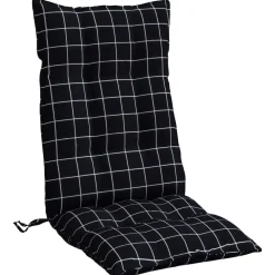 vidaXL Cojines para silla respaldo alto 2 uds tela a cuadros negro Estampado de cuadros negros Sale