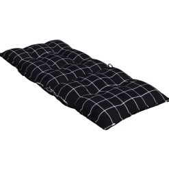 vidaXL Cojines para silla respaldo alto 2 uds tela a cuadros negro Estampado de cuadros negros Sale