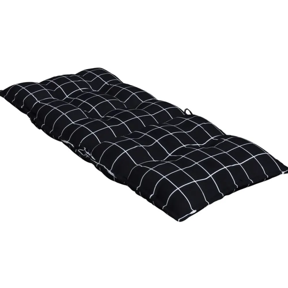 vidaXL Cojines para silla respaldo alto 2 uds tela a cuadros negro Estampado de cuadros negros Sale