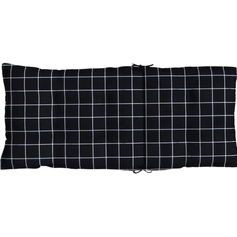vidaXL Cojines para silla respaldo alto 2 uds tela a cuadros negro Estampado de cuadros negros Sale