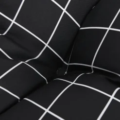 vidaXL Cojines para silla respaldo alto 2 uds tela a cuadros negro Estampado de cuadros negros Sale