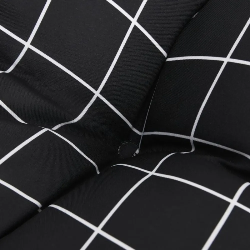vidaXL Cojines para silla respaldo alto 2 uds tela a cuadros negro Estampado de cuadros negros Sale