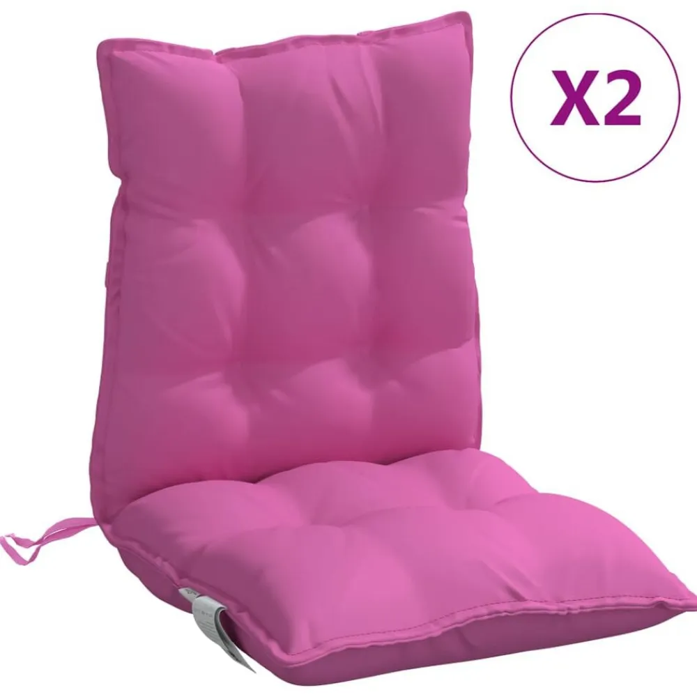 vidaXL Cojines para silla con respaldo bajo 2 uds tela Oxford Rosa New