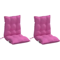 vidaXL Cojines para silla con respaldo bajo 2 uds tela Oxford Rosa New