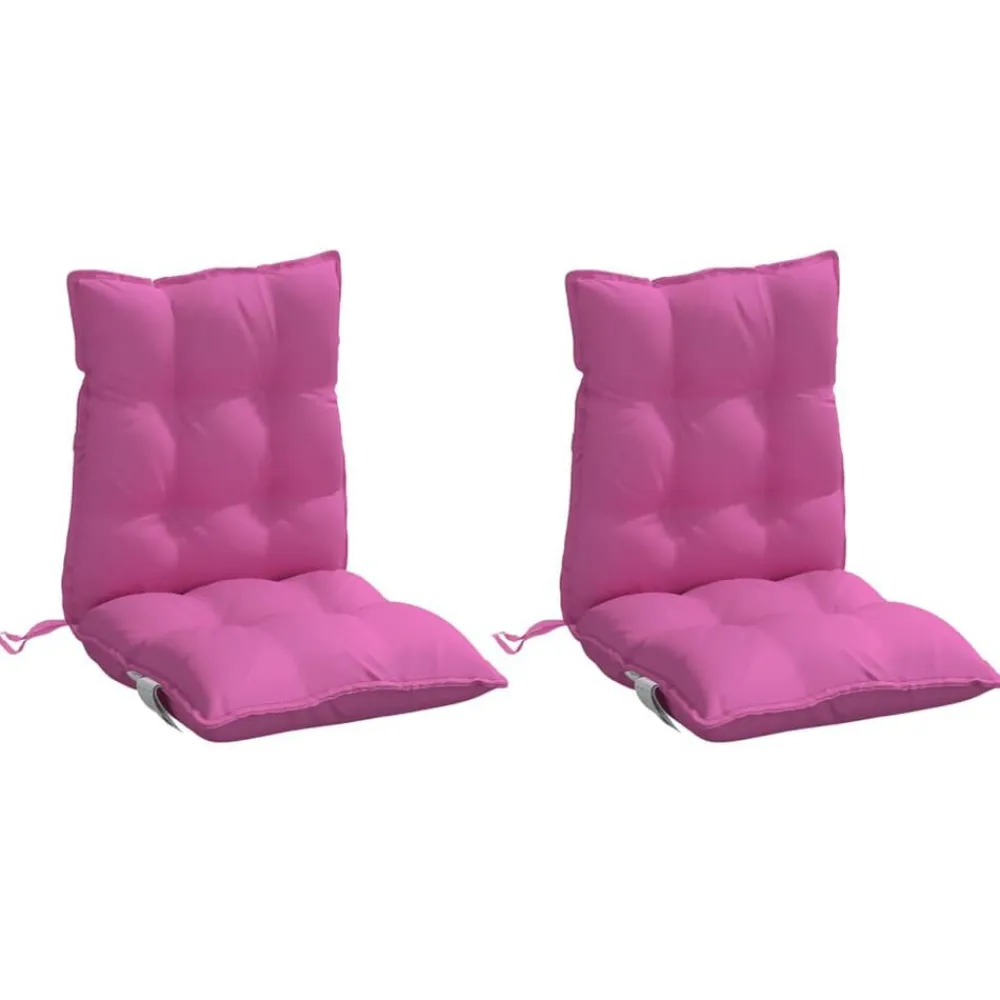 vidaXL Cojines para silla con respaldo bajo 2 uds tela Oxford Rosa New