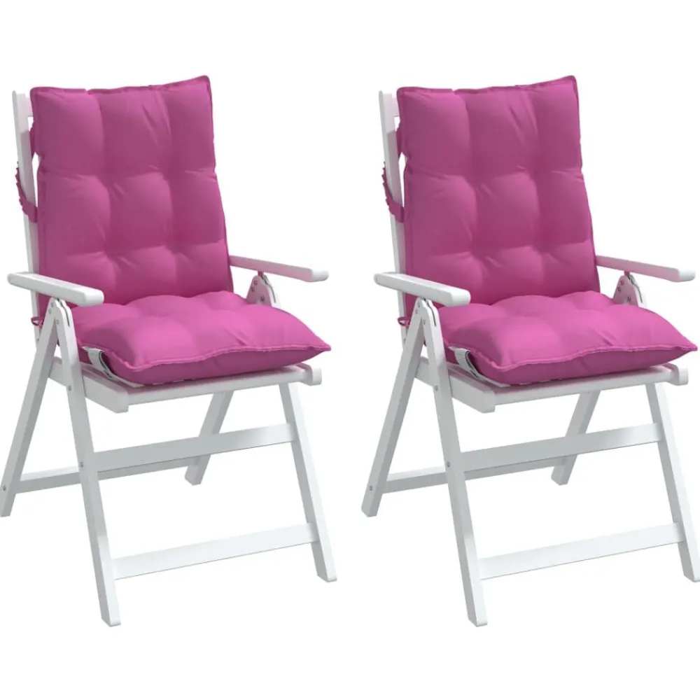 vidaXL Cojines para silla con respaldo bajo 2 uds tela Oxford Rosa New