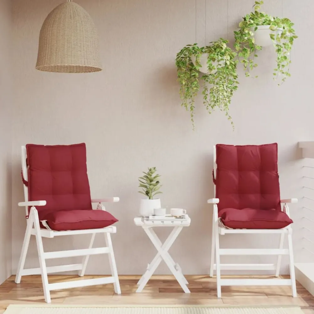 vidaXL Cojines para silla respaldo bajo 2 uds tela Oxford rojo tinto Rojo vino tinto Online