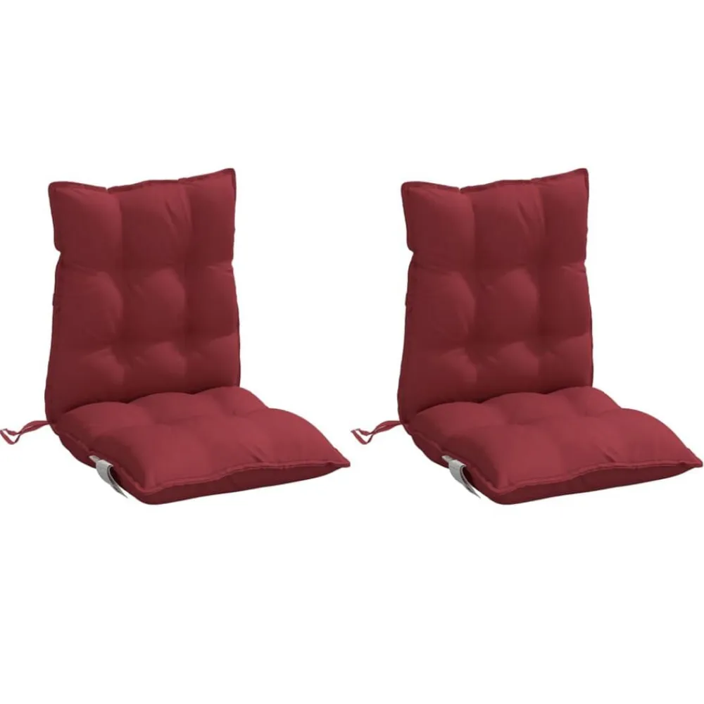 vidaXL Cojines para silla respaldo bajo 2 uds tela Oxford rojo tinto Rojo vino tinto Online