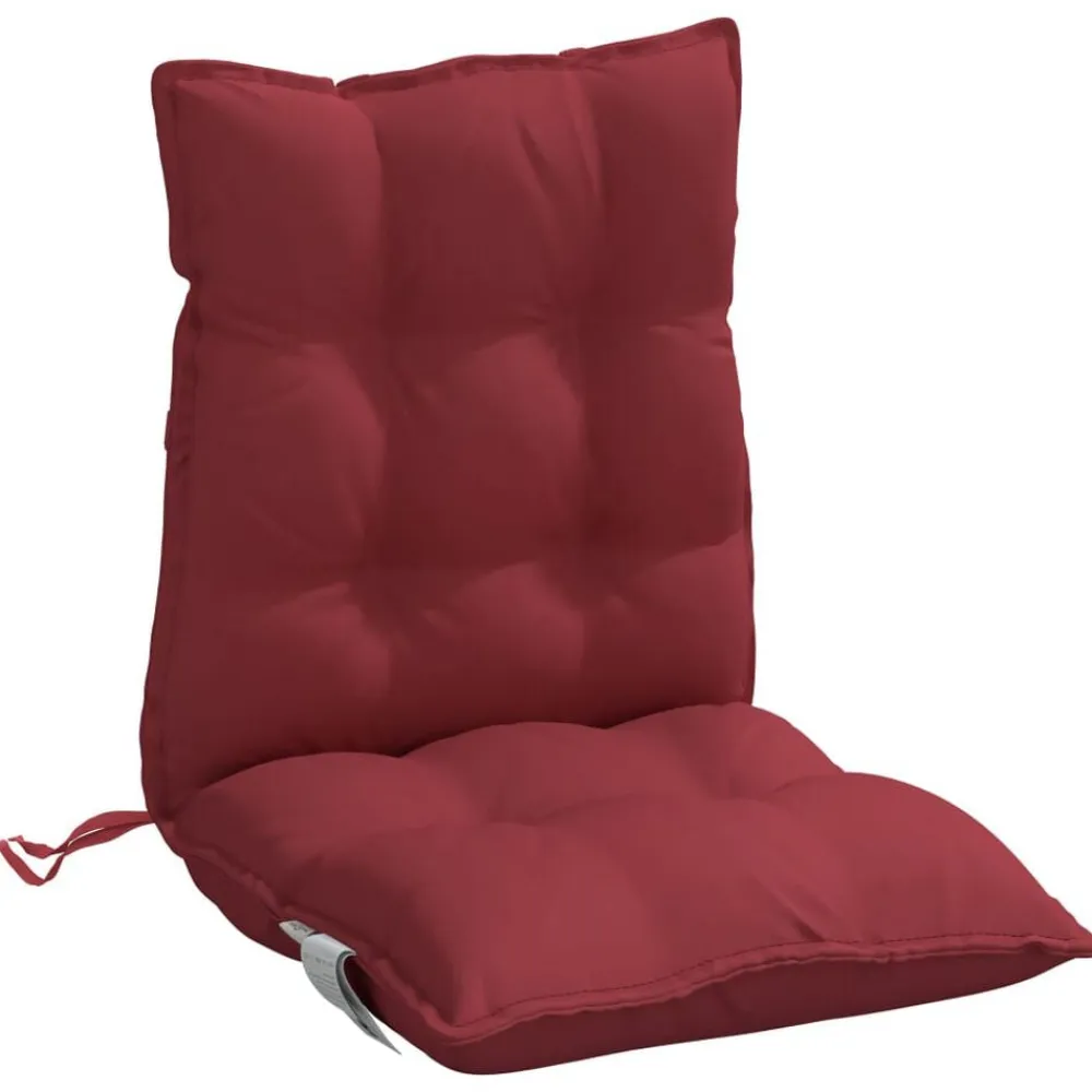 vidaXL Cojines para silla respaldo bajo 2 uds tela Oxford rojo tinto Rojo vino tinto Online
