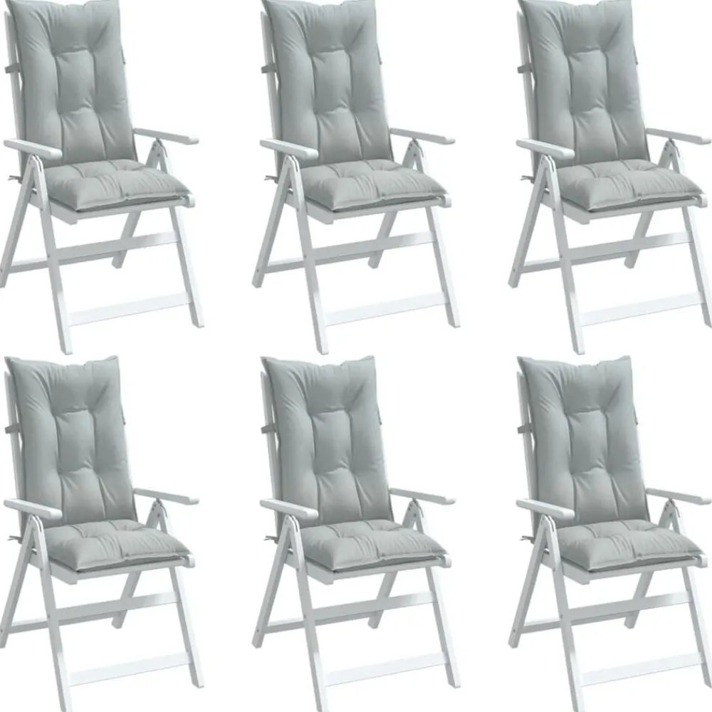 vidaXL Cojines para silla respaldo alto 6 uds tela gris claro melange gris claro mezcla Outlet