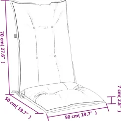 vidaXL Cojines para silla respaldo alto 6 uds tela gris claro melange gris claro mezcla Outlet