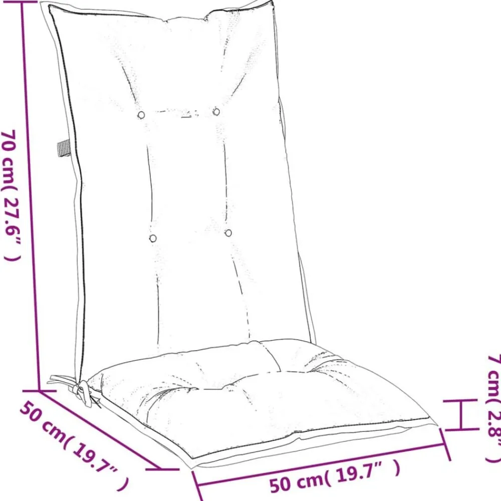 vidaXL Cojines para silla respaldo alto 6 uds tela gris claro melange gris claro mezcla Outlet