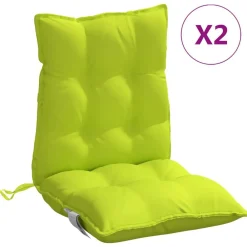 vidaXL Decoración-Cojines para silla respaldo bajo 2 uds tela Oxford verde brillo