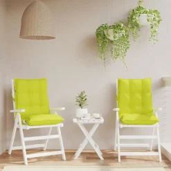 vidaXL Decoración-Cojines para silla respaldo bajo 2 uds tela Oxford verde brillo