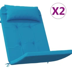 vidaXL Cojines para silla Adirondack 2 uds tela Oxford Azul claro Clearance