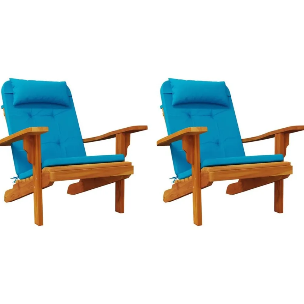 vidaXL Cojines para silla Adirondack 2 uds tela Oxford Azul claro Clearance
