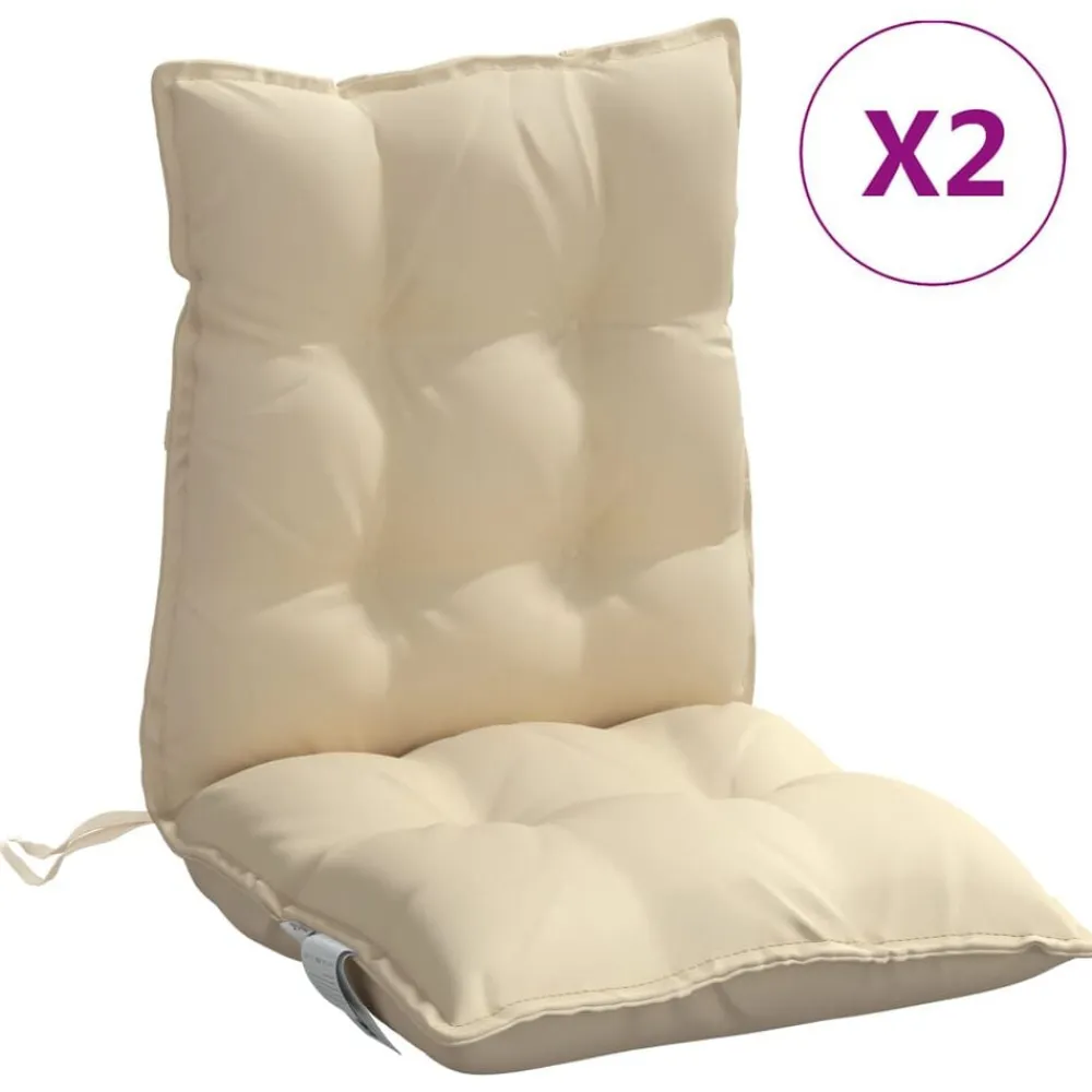 vidaXL Cojines para silla con respaldo bajo 2 uds tela Oxford Beige Hot