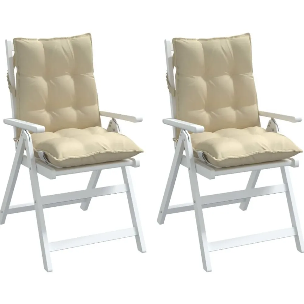 vidaXL Cojines para silla con respaldo bajo 2 uds tela Oxford Beige Hot