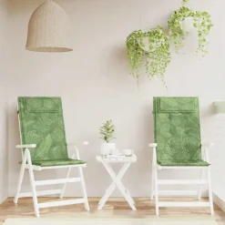 vidaXL Cojines silla respaldo alto 2 uds tela Oxford estampado hojas Dise&ntilde;o de hojas Outlet