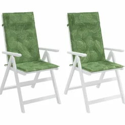 vidaXL Cojines silla respaldo alto 2 uds tela Oxford estampado hojas Diseño de hojas Outlet