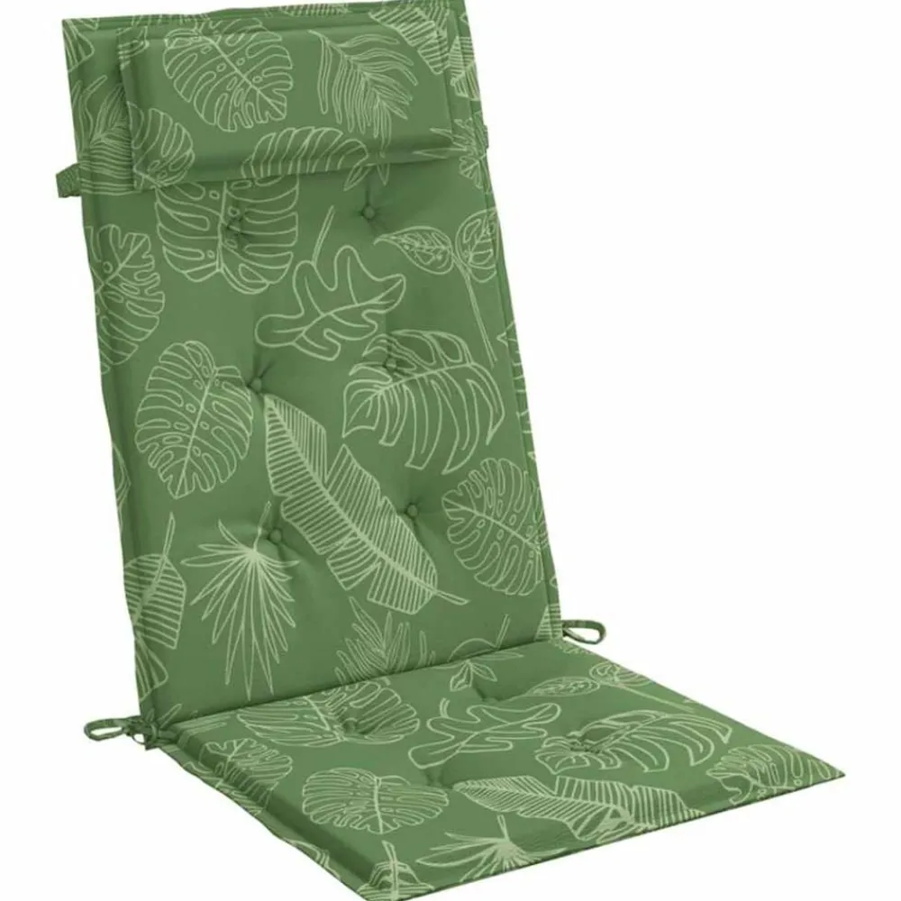 vidaXL Cojines silla respaldo alto 2 uds tela Oxford estampado hojas Diseño de hojas Outlet