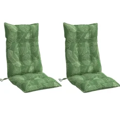 vidaXL Cojines silla respaldo alto 2 uds tela Oxford estampado hojas Diseño de hojas Clearance