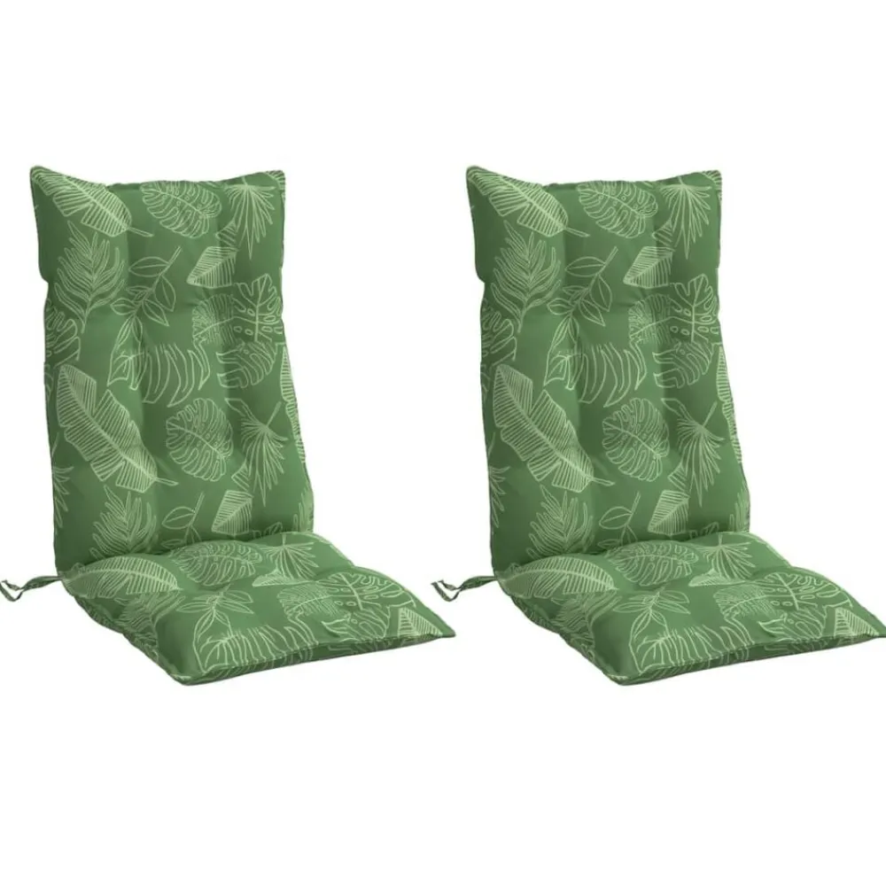 vidaXL Cojines silla respaldo alto 2 uds tela Oxford estampado hojas Diseño de hojas Clearance