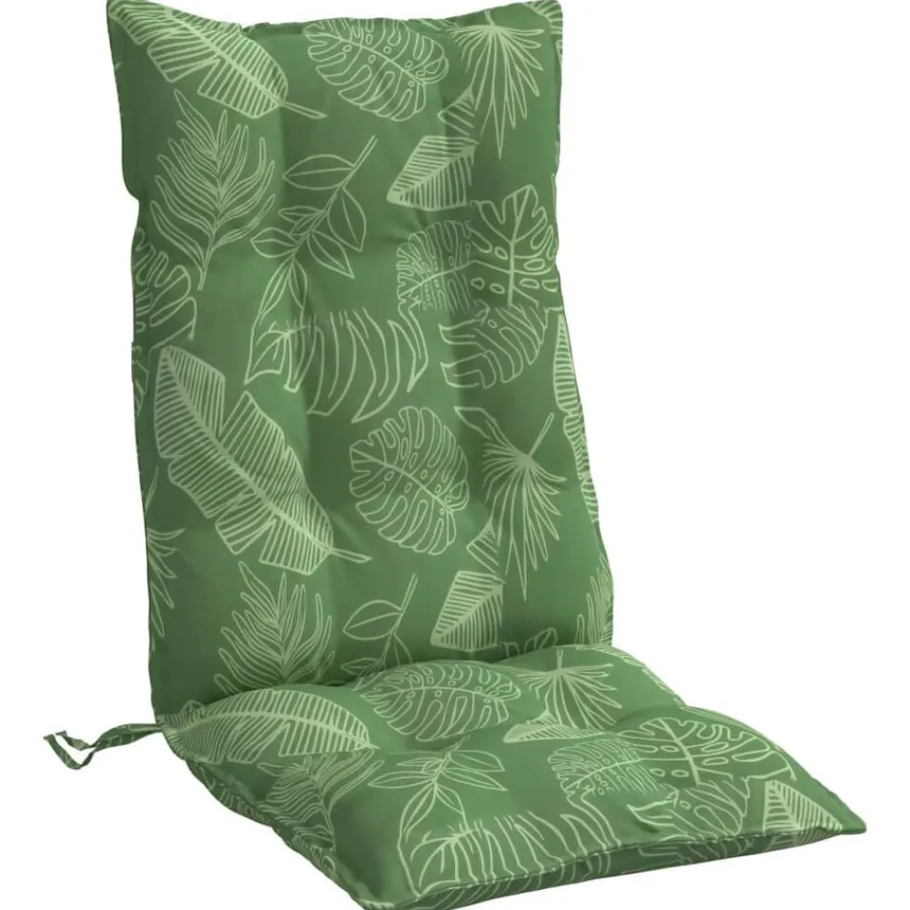 vidaXL Cojines silla respaldo alto 2 uds tela Oxford estampado hojas Diseño de hojas Clearance
