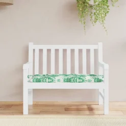 vidaXL Cojín banco de jardín tela Oxford estampado hojas 100x50x7 cm Dise&ntilde;o de hojas Online