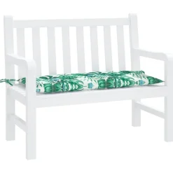 vidaXL Cojín banco de jardín tela Oxford estampado hojas 100x50x7 cm Diseño de hojas Online