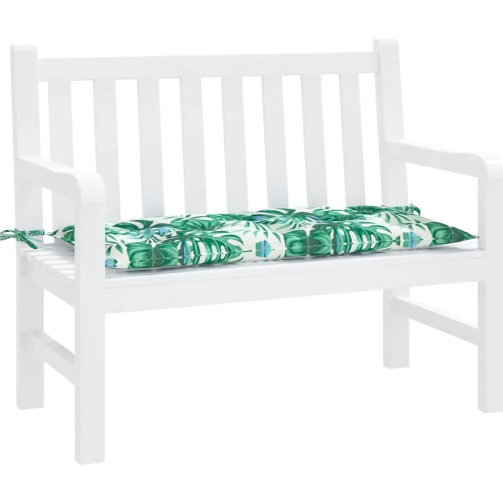 vidaXL Cojín banco de jardín tela Oxford estampado hojas 100x50x7 cm Diseño de hojas Online