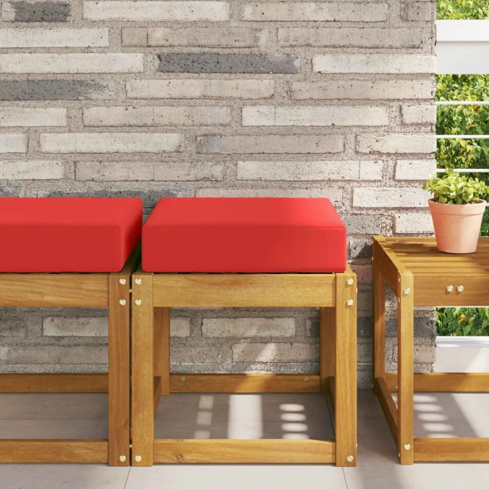 vidaXL Decoración-Cojín de asiento de exterior 40 x 40 x 8 cm 100% Poliéster
