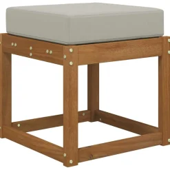 vidaXL Cojín de asiento de exterior 40 x 40 x 8 cm 100% Poliéster Gris Online