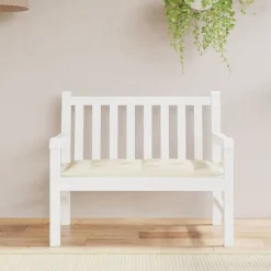 vidaXL Cojín de banco de jardín tela Oxford blanco 110x50x7 cm Crema Discount