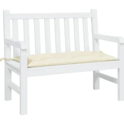 vidaXL Cojín de banco de jardín tela Oxford blanco 110x50x7 cm Crema Discount