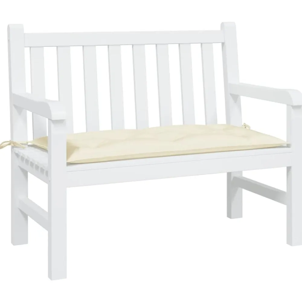 vidaXL Cojín de banco de jardín tela Oxford blanco 110x50x7 cm Crema Discount