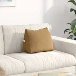 vidaXL Decoración-Cojín de Espalda Marrón 45 x 20 x 35 cm Tela de pana