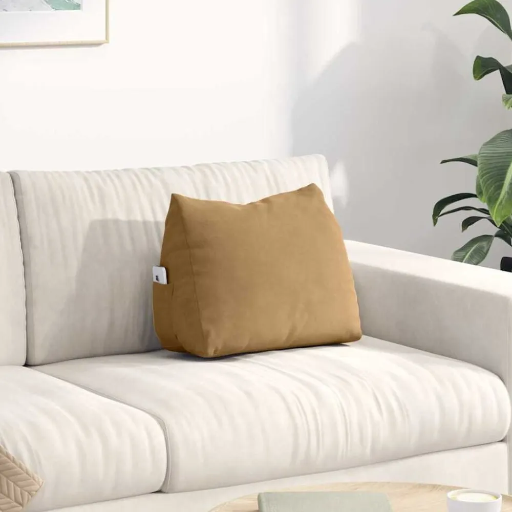 vidaXL Decoración-Cojín de Espalda Marrón 45 x 20 x 35 cm Tela de pana