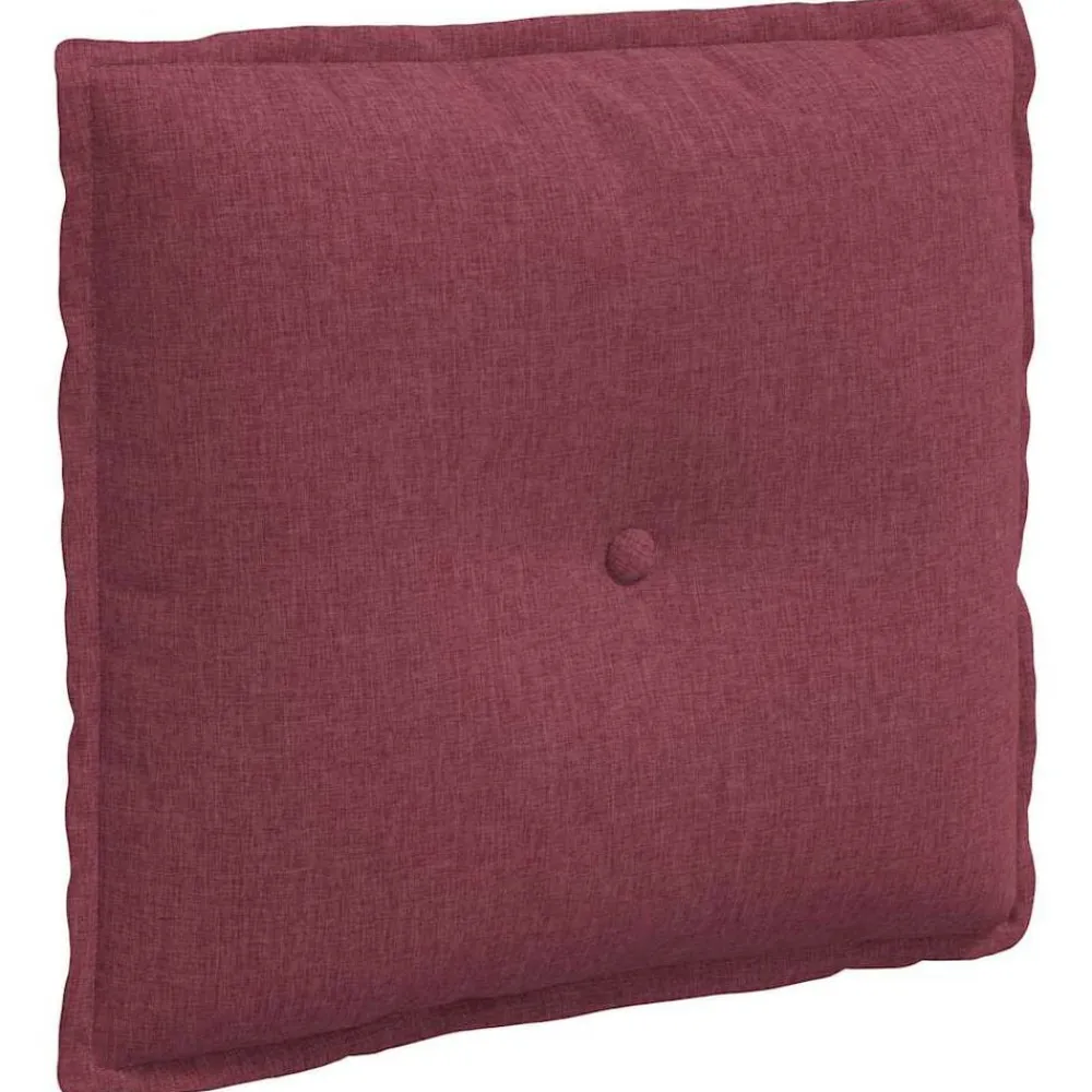 vidaXL Cojín de Espalda Rojo vino 50 x 19 x 45 cm tela Rojo vino tinto