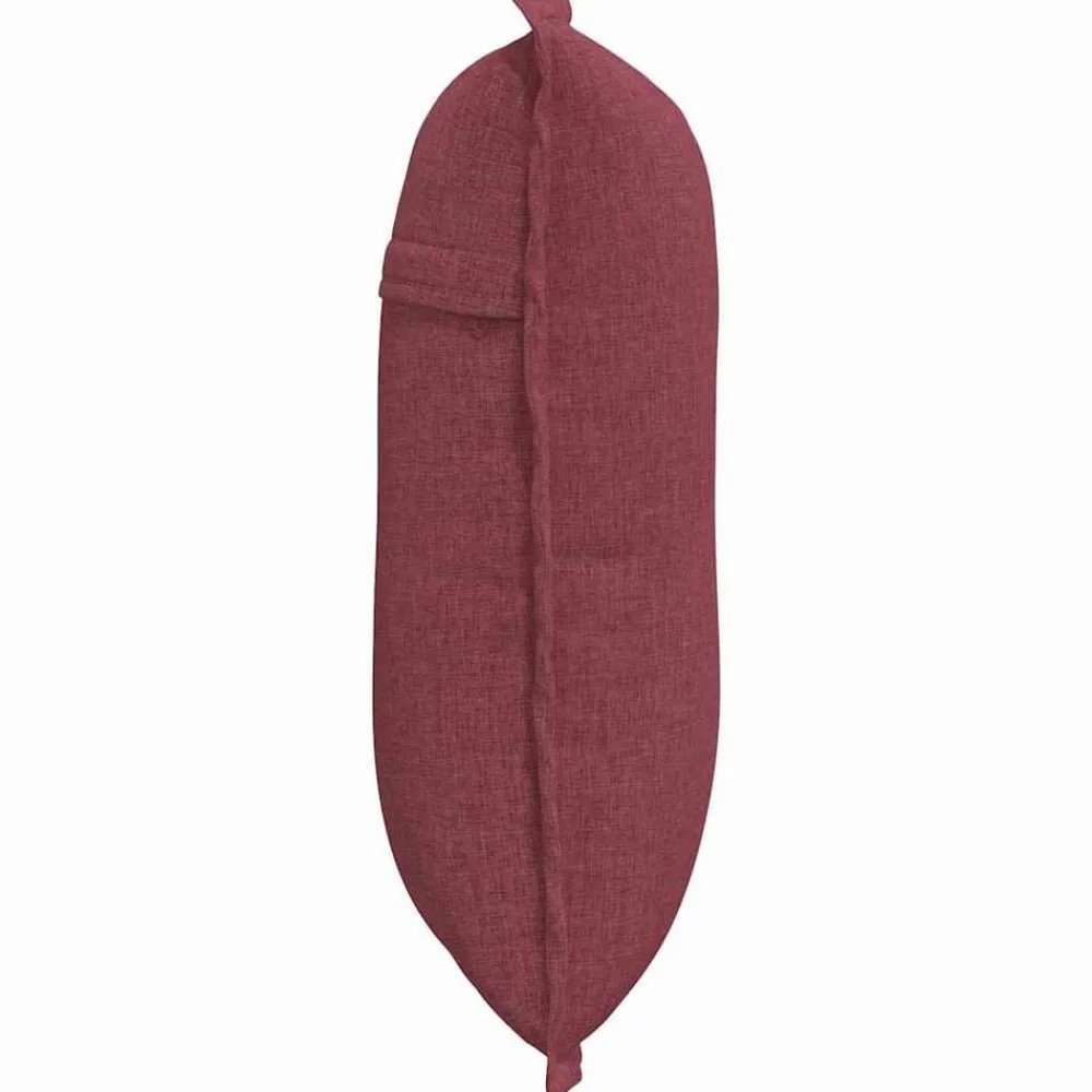 vidaXL Cojín de Espalda Rojo vino 50 x 19 x 45 cm tela Rojo vino tinto