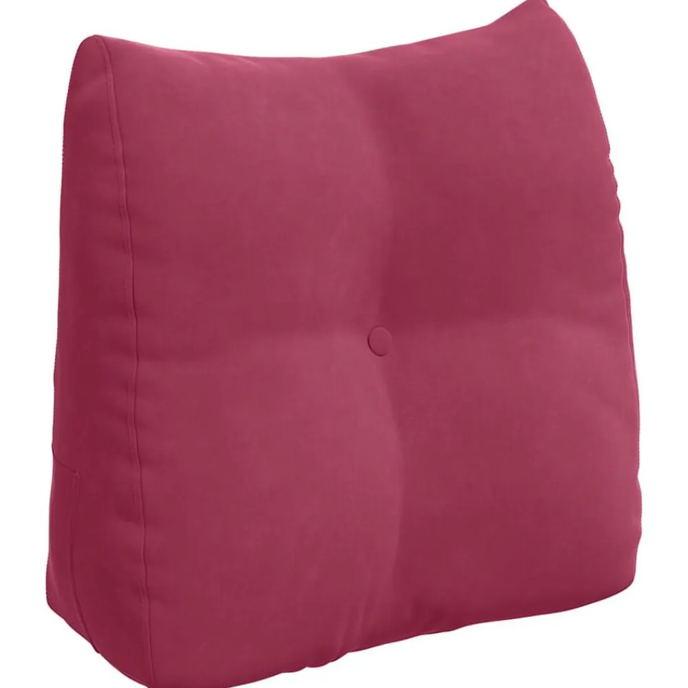 vidaXL Decoración-Cojín de Espalda Rojo vino 45 x 24 x 50 cm Terciopelo