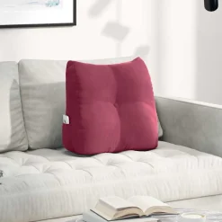 vidaXL Decoración-Cojín de Espalda Rojo vino 45 x 24 x 50 cm Terciopelo