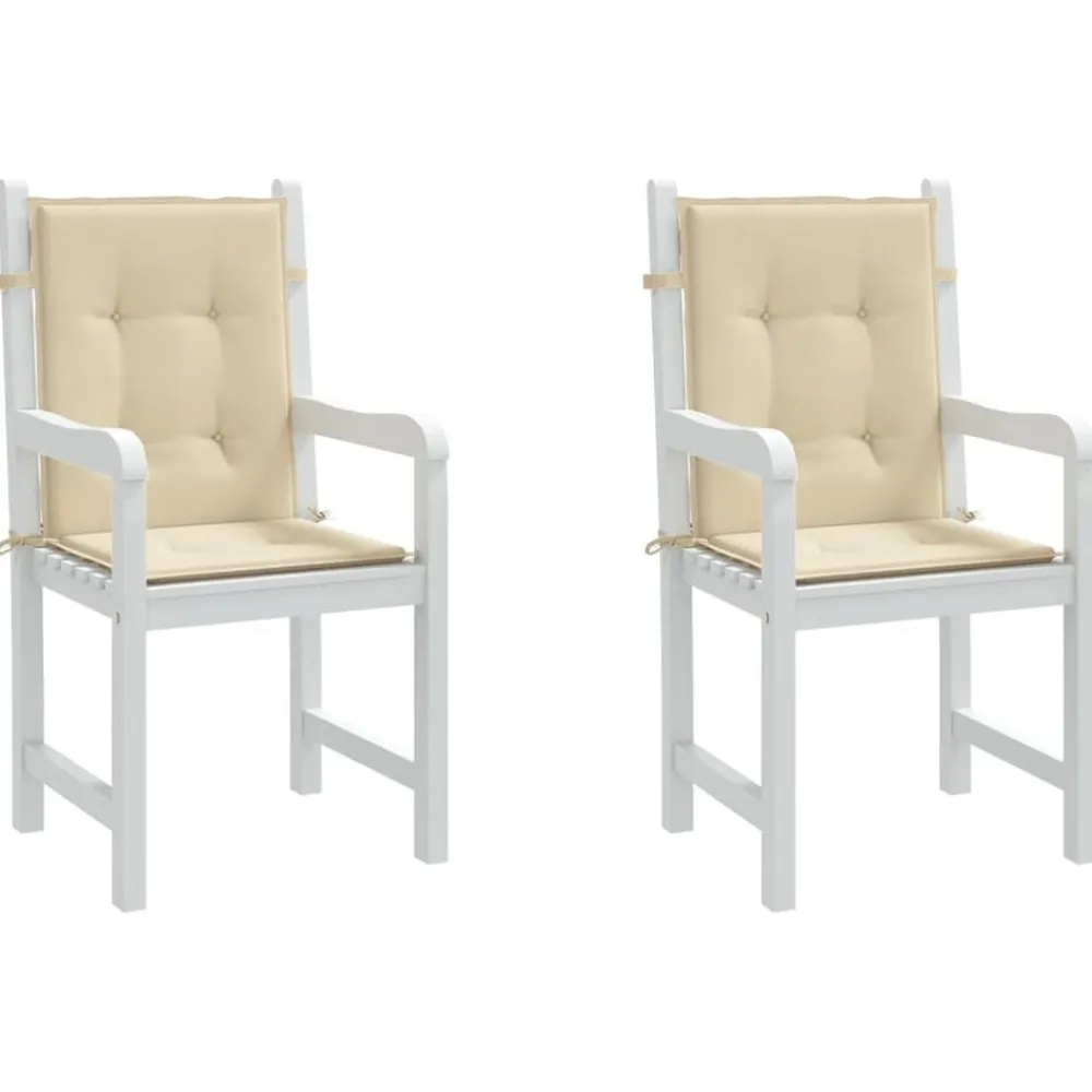 vidaXL Cojín de silla de jardín respaldo bajo 2 uds tela Oxford Beige Online